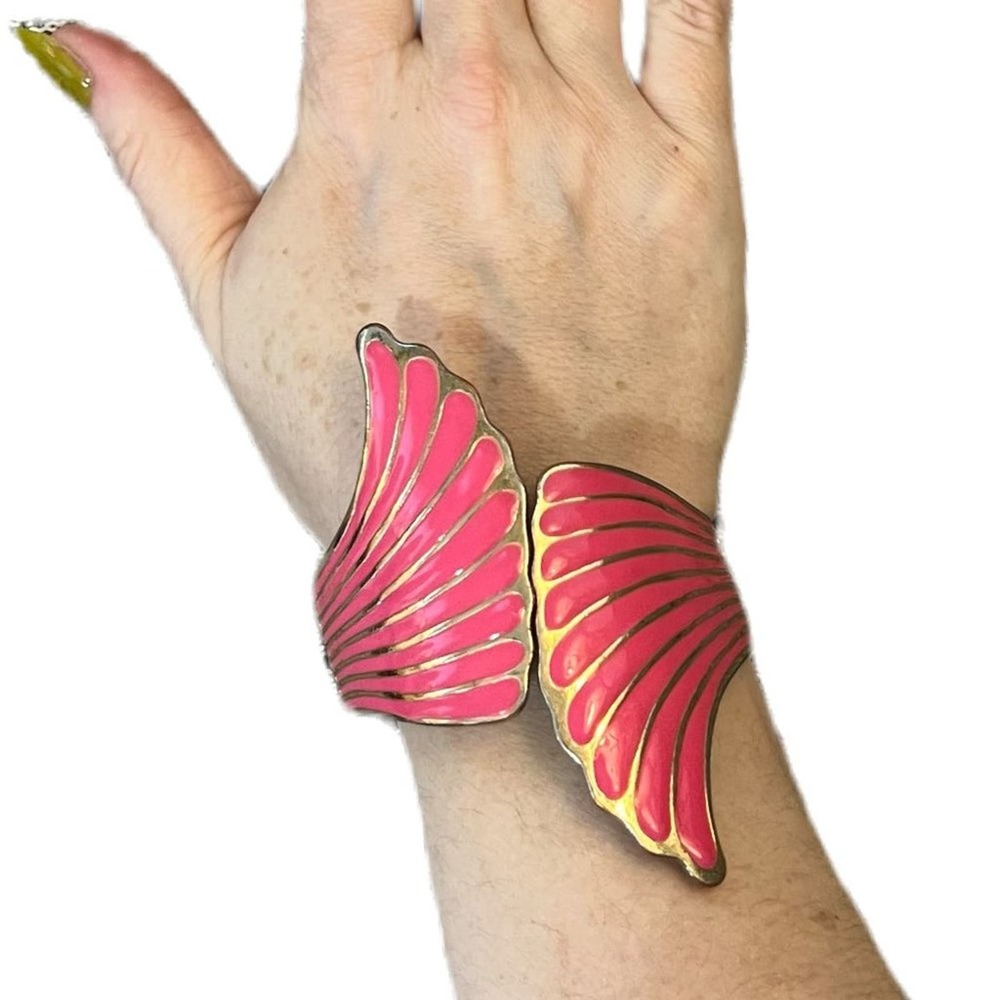 Amrita Singh Fuchsia Winged Cuff Bracelet OS